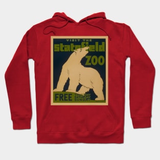 Vintage Zoo Poster Polar Bear Hoodie